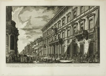 Vista a lo largo de la Via del Corso del Palazzo dell