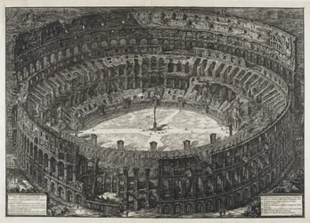 Vista del Anfiteatro Flavio, llamado el Coliseo, de "Vistas de Roma"