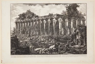 Vista de otro templo en la ciudad de Paestum, que se cree comúnmente estuvo dedicado a Juno [...]