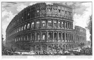 Vista del Coliseo en Roma por Piranesi