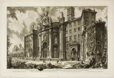 Vista de la fachada de la Basílica de S. Croce in Gerusalemme, de Vistas de Roma
