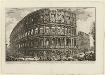 Vista del Anfiteatro Flavio, llamado el Coliseo, de Vistas de Roma