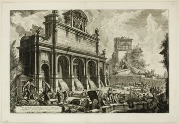Vista de la fuente del Acqua Paola en Monte Aureo, de Vistas de Roma