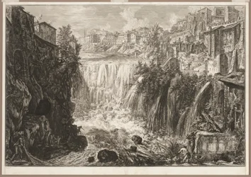 Vista de la Gran Cascada en Tívoli, de Vistas de Roma