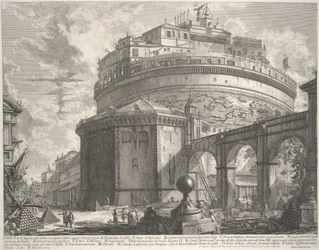Vista del Mausoleo del Emperador Adriano ahora llamado Castel S. Angelo, ca. 1756
