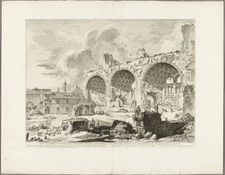 Vista de los Restos del Comedor de la Casa Dorada de Nerón, comúnmente llamado el Templo de la Paz, de Vistas de Roma