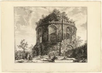 Vista del Llamado Tempio della Tosse (Templo de la Tos) en la Via Tiburtina a una milla de Tivoli, de Vistas de Roma