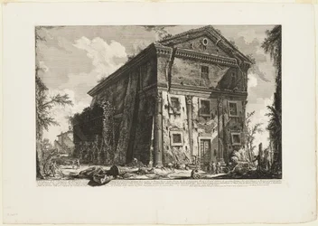 Vista del Templo de Baco, ahora la iglesia de S. Urbano, a dos millas de Roma, más allá de la Porta S. Sebastiano, de Vistas de Roma