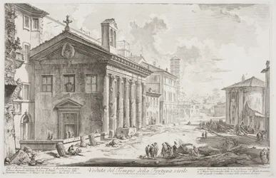 Vista del Templo de Fortuna Virilis, ahora la iglesia armenia de S. Maria Egizziaca