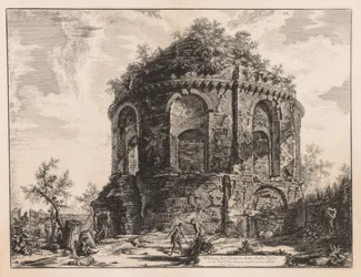 Vistas de Roma: El llamado Tempio della Tosse, cerca de Tívoli