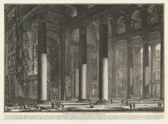 El Panteón de Roma
Vista interior del Pronao del Panteón (título en el objeto)
Gezichten op Rome (título de la serie)
Vistas de Roma dibujadas y grabadas por Giambattista Piranesi arquitecto Ve(nez)iano (título de la serie)