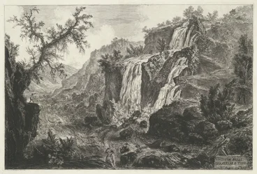 Valle del agua de Tivoli Vista de la Cascatelle en Tivoli (título sobre objeto) Gezichten op Rome (título de la serie) Vistas de Roma diseñadas y grabadas por el arquitecto Giambattista Piranesi Ve (nez) iano (título de la serie)