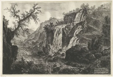 Valle del agua de Tivoli Vista de la Cascatelle en Tivoli (título sobre objeto) Gezichten op Rome (título de la serie) Vistas de Roma diseñadas y grabadas por el arquitecto Giambattista Piranesi Ve (nez) iano (título de la serie)