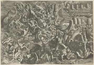 Batalla naval entre los troyanos y los griegos