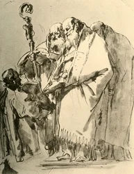 Un obispo, dos sacerdotes y un diácono con el ritual, c. 1740s, 1928