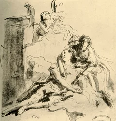 Angélica atiende las heridas de Medor, c1757, 1928