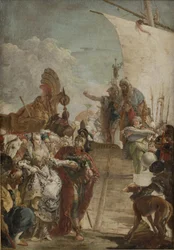 Antonio conduce a Cleopatra a bordo