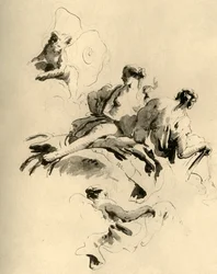 Cupido y tres mujeres, mediados del siglo XVIII, 1928