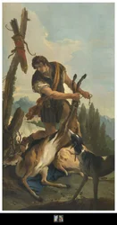 Cazador con ciervo, 1718