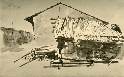 Interior de un corral, mediados del siglo XVIII