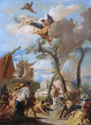 Los hebreos recogiendo el maná en el desierto (boceto)