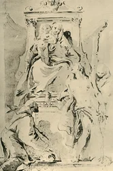 Madonna entronizada con santos, mediados del siglo XVIII, 1928