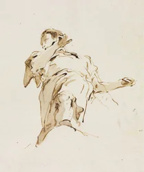 Figura masculina vista desde abajo, c. 1740s