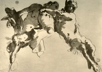 Fauno masculino y femenino con ánfora, mediados del siglo XVIII, 1928