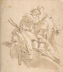 Deidad marina con figura femenina asistente, ca. 1716-1770
