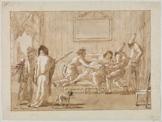 La madre de Punchinello (?) enferma en el embarazo, c.1800
