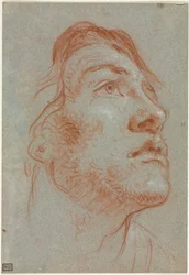 La cabeza de un joven mirando hacia arriba a la derecha, antes de 1752