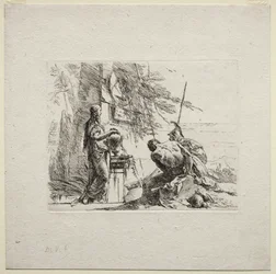 Varios Caprichos: La Mujer de Pie con las Manos en un Jarrón, 1785