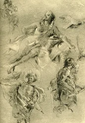 Venus descansando y otras figuras