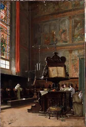 En el coro de la iglesia