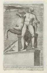 Sculptuur van een van de Dioscuren op het Quirinaal te Rome Bucéfalo y Alejandro la gran obra (...) (título sobre objeto) Antieke sculptn en Roma (título de la serie) Los íconos de las estatuas antiguas de la ciudad de Roma que se ven en lugares públicos (