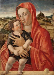 Alemán: Maria mit dem Kind, das auf einer Brüstung steht Madonna with Child