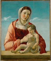Virgen con el Niño (pintura sobre madera)