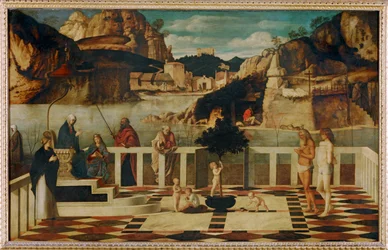 Alegoría sagrada (pintura sobre madera)