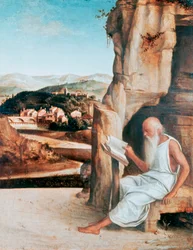 San Jerónimo leyendo en un paisaje, c1450-1516