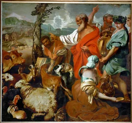 Noé y los animales (pintura sobre lienzo)