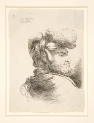 Un hombre de perfil, girado a la derecha, de la serie Les petites tetes d