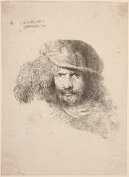 Cabeza de un joven con sombrero emplumado (supuesto autorretrato)