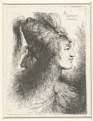 Cabeza de hombre joven con sombrero de copa
Cabeza de una mujer joven
Pequeño estudio de cabezas con tocados orientales (título de la serie)