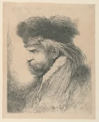 Retrato de un hombre con gorro de piel