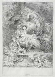 La Natividad con Dios Padre y el Espíritu Santo