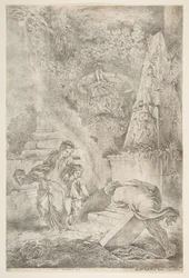 Teseo encontrando las armas de su padre, 1645 publicado 1648