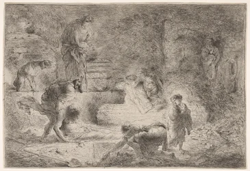 Tobías enterrando a los muertos, ca. 1647-51