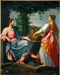 Cristo y la Samaritana junto al pozo (pintura sobre lienzo)