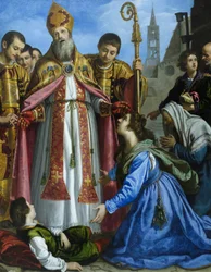 San Zenobio revive a un niño muerto, probablemente hacia 1610-20 (óleo sobre lienzo)