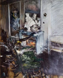 Cardenal Bernini en la habitación del pintor por Giovanni Boldini